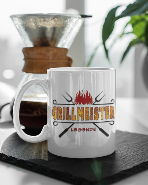 Keramiktasse „Grillmeister“ – 330 ml Geschenk für BBQ-Fans
