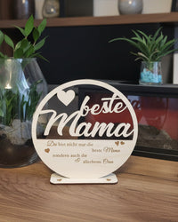 Holz-Aufsteller „Beste Mama“ – Dekoration aus Birken-Sperrholz