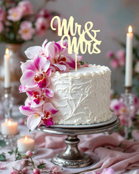 Caketopper „Mr & Mrs“ aus Birken-Sperrholz