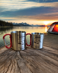 Edelstahltasse mit Karabiner "nicht aufgeben" Onlineshop KB
