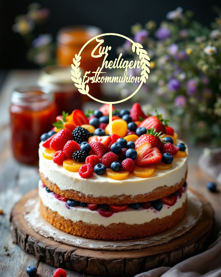 Holz-Caketopper „Erstkommunion“