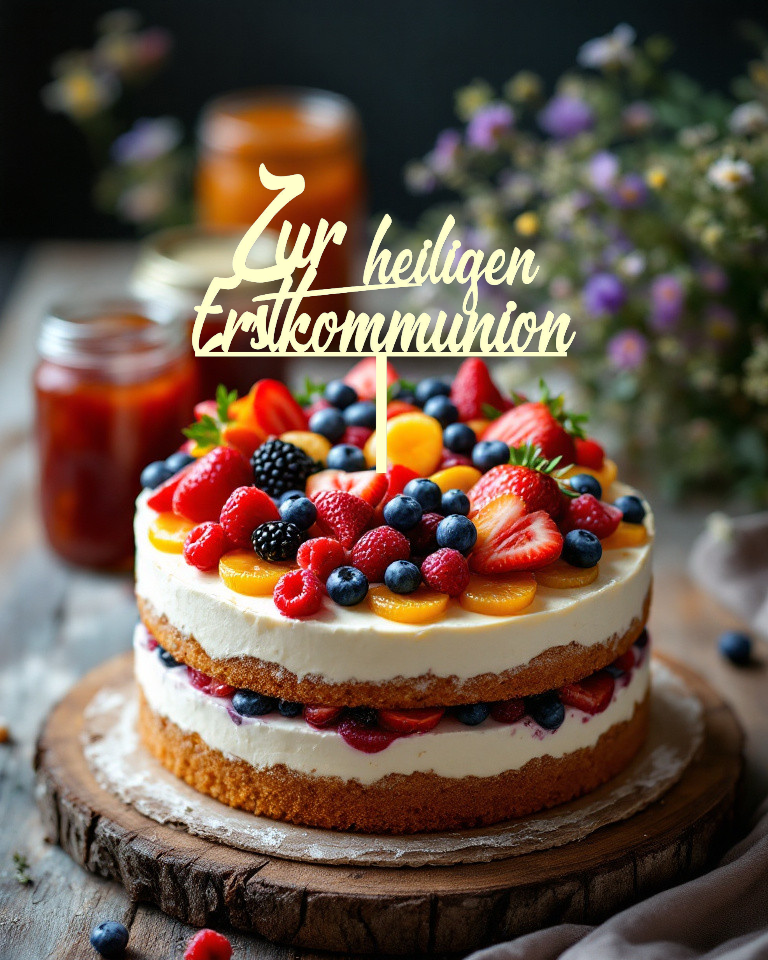 Holz-Caketopper „Erstkommunion“