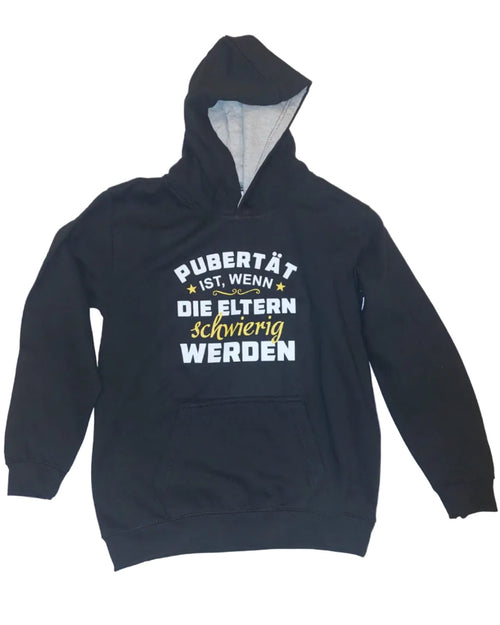 Kinder Hoodie „Pubertät“ – Bequemer Kapuzenpullover aus Baumwollmix