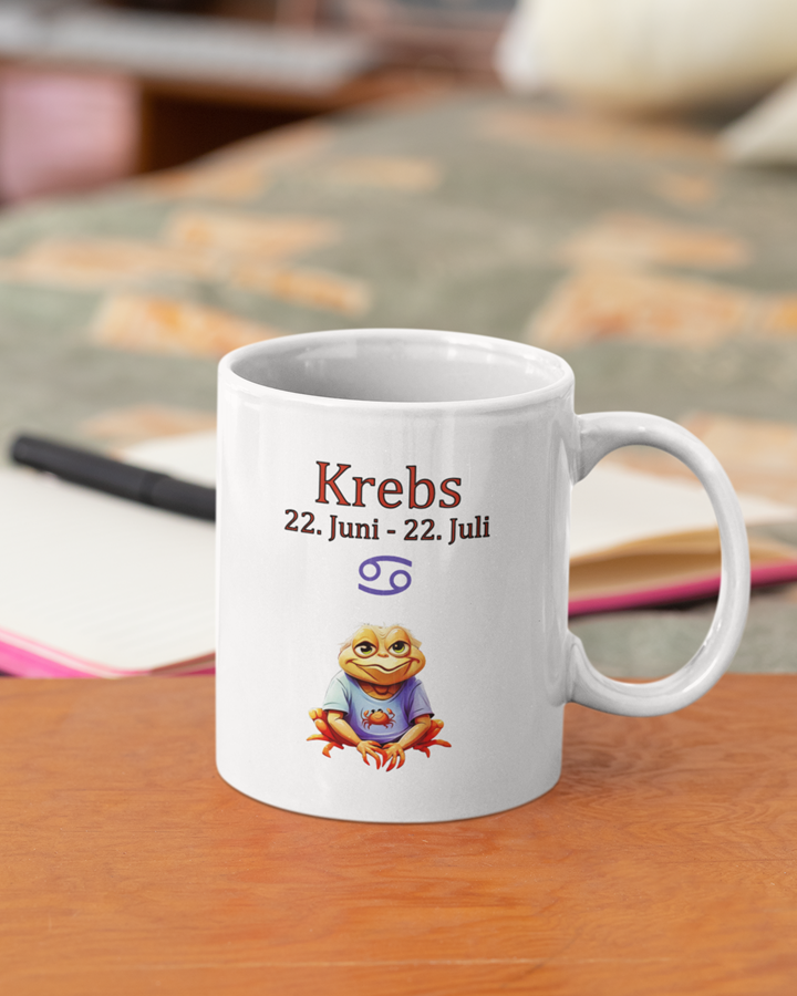 Sternzeichen Keramiktasse 330 ml – Weiß mit Horoskop-Motiv