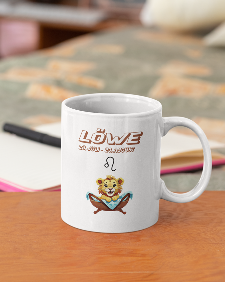 Sternzeichen Keramiktasse 330 ml – Weiß mit Horoskop-Motiv