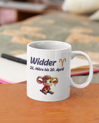 Sternzeichen Keramiktasse 330 ml – Weiß mit Horoskop-Motiv