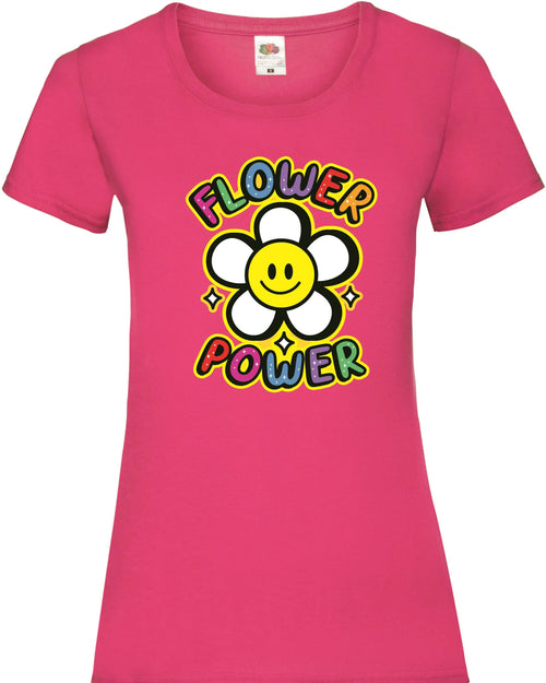 Damen T-Shirt „Flowerpower“ – Lady-Fit mit Blumen-Design