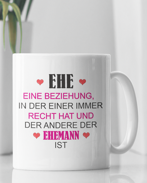 Keramiktasse „Ehe“ – Geschenkidee für Paare