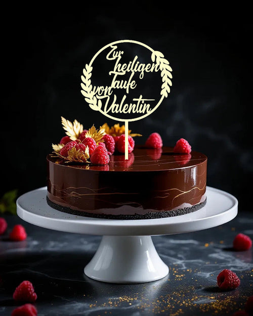 Personalisierter Holz-Caketopper „Taufe“ mit Namen