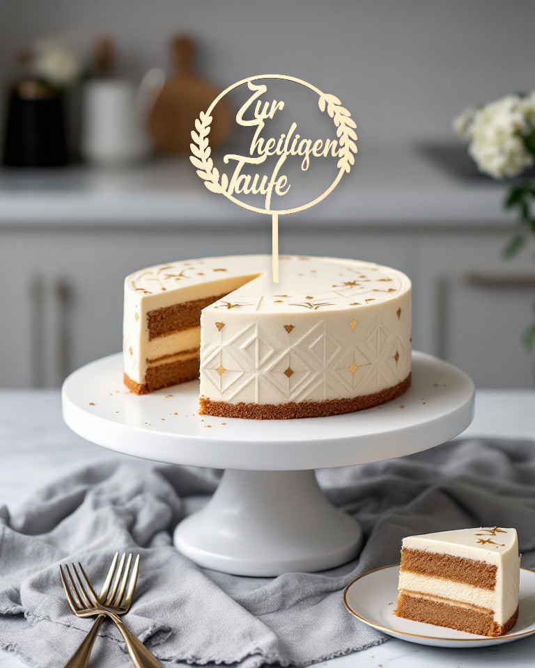 Holz-Caketopper „Taufe“