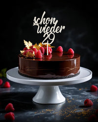 Personalisierter Holz-Caketopper „Schon wieder …“ – Lustige Geburtstags-Torten-Deko aus Birke
